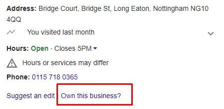 Claim Google My Business Listing